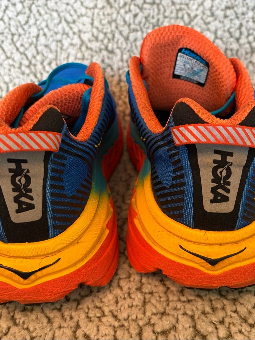 HOKA ONE ONE BONDI 5 Running Shoes Men Sz 11 Blue And Orange